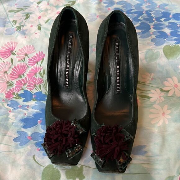 Fratelli Rossetti Pom Suede Heels - Picture 1 of 12